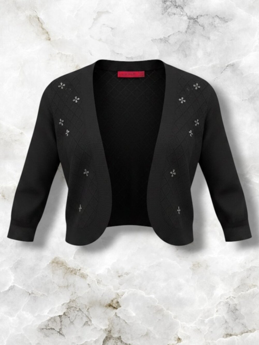 Love Scarlett Black Rhinestone Floral Cardigan S